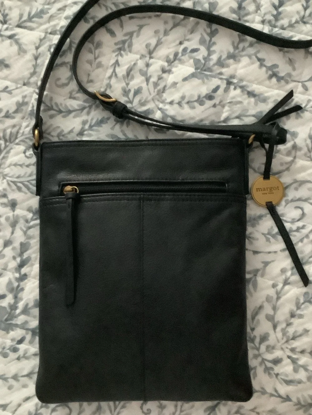 margot Black Leather Crossbody with Gold-Tone Turn-Lock - Picture 3 of 3